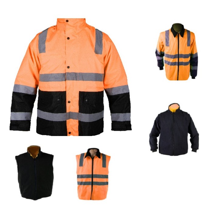 Warm - long working protective high visibility waterproof waterproof jacket