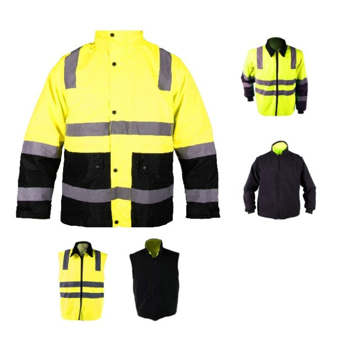 Warm - long working protective high visibility waterproof waterproof jacket