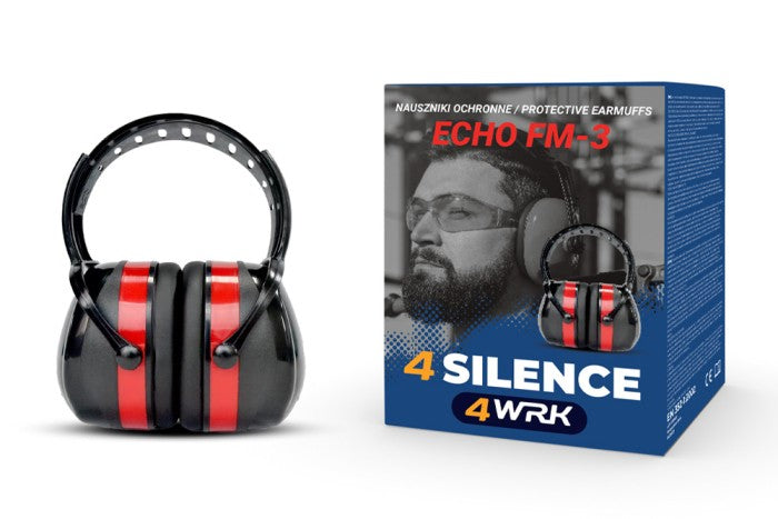 Protective earmuffs with spirolocking loop are designed to be attached to a helmet
