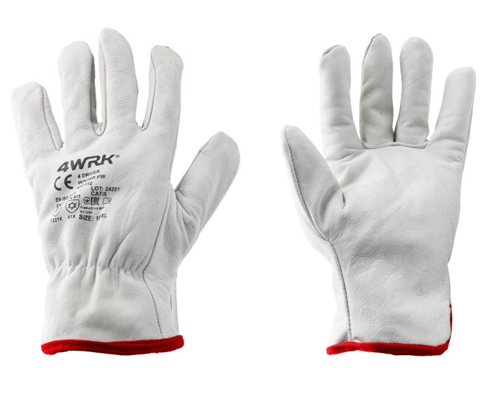 Natural thick leather gloves combined with cotton