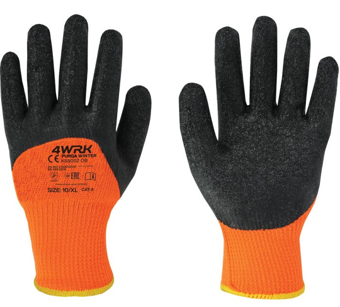 Latex-coated cotton gloves with excellent grip on slippery surfaces