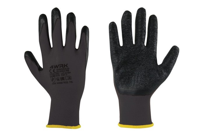 Gloves with protection against mechanical impact, palm and fingers all covered